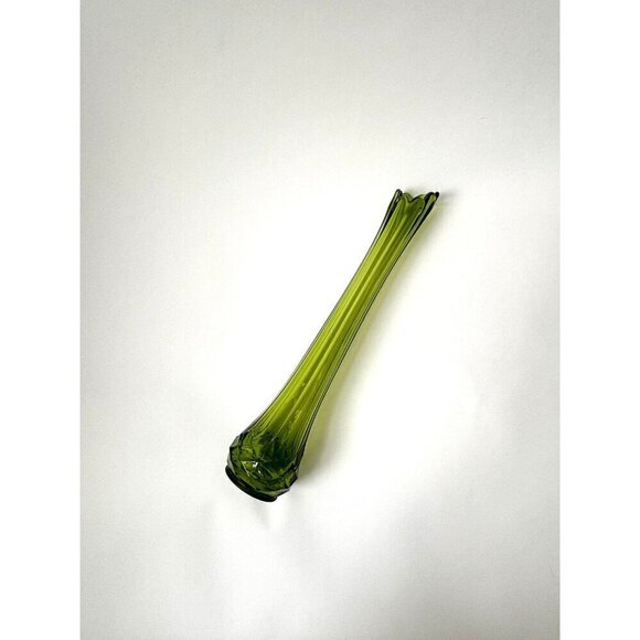 MCM LE Smith Dominion Green Glass Swung Stretch Vase - Picture 9 of 10